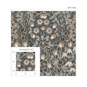 NextWall Tulip Garden Floral Peel and Stick Wallpaper (Wrought Iron & Chamois)