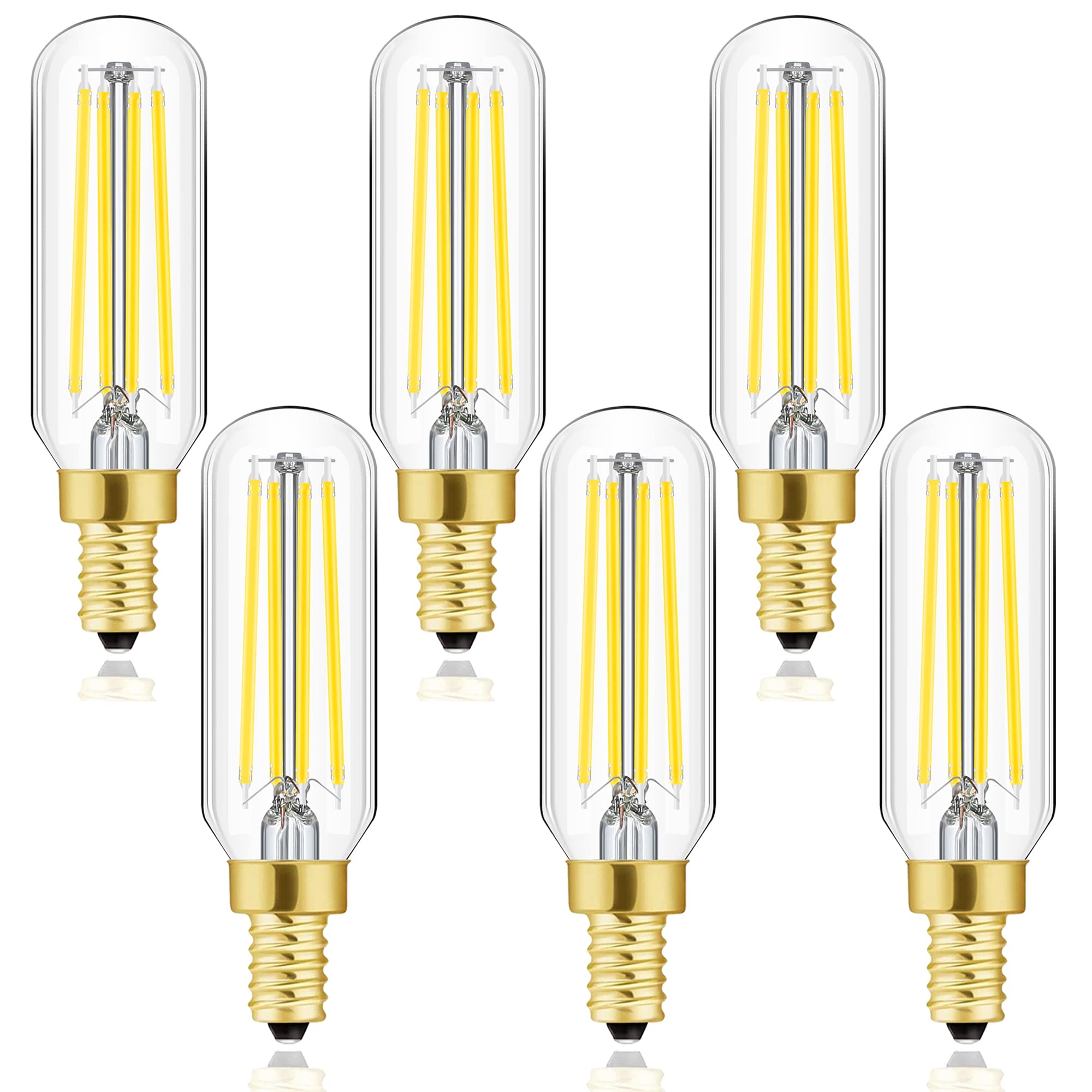 E12 LED Dimmable 8W Equal 100 watt Daylight 4000K T6 T25 E12 Candelabra Bulb for Chandeliers,Ceiling Fan,Pendant,Wall sconces AC120V 800LM e12 Light Bulb 6Pack