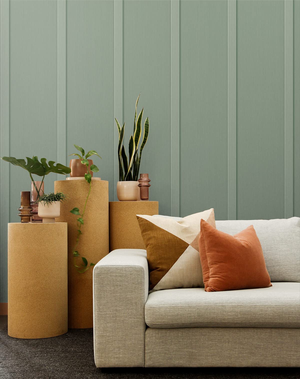 NextWall Faux Board and Batten Peel and Stick Wallpaper (Sage Green)