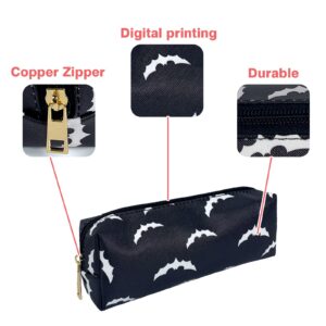 CHPGPUG Pencil Case Bats Halloween Pouch Pen Case with Zipper for Office Organizer School Boys Girls