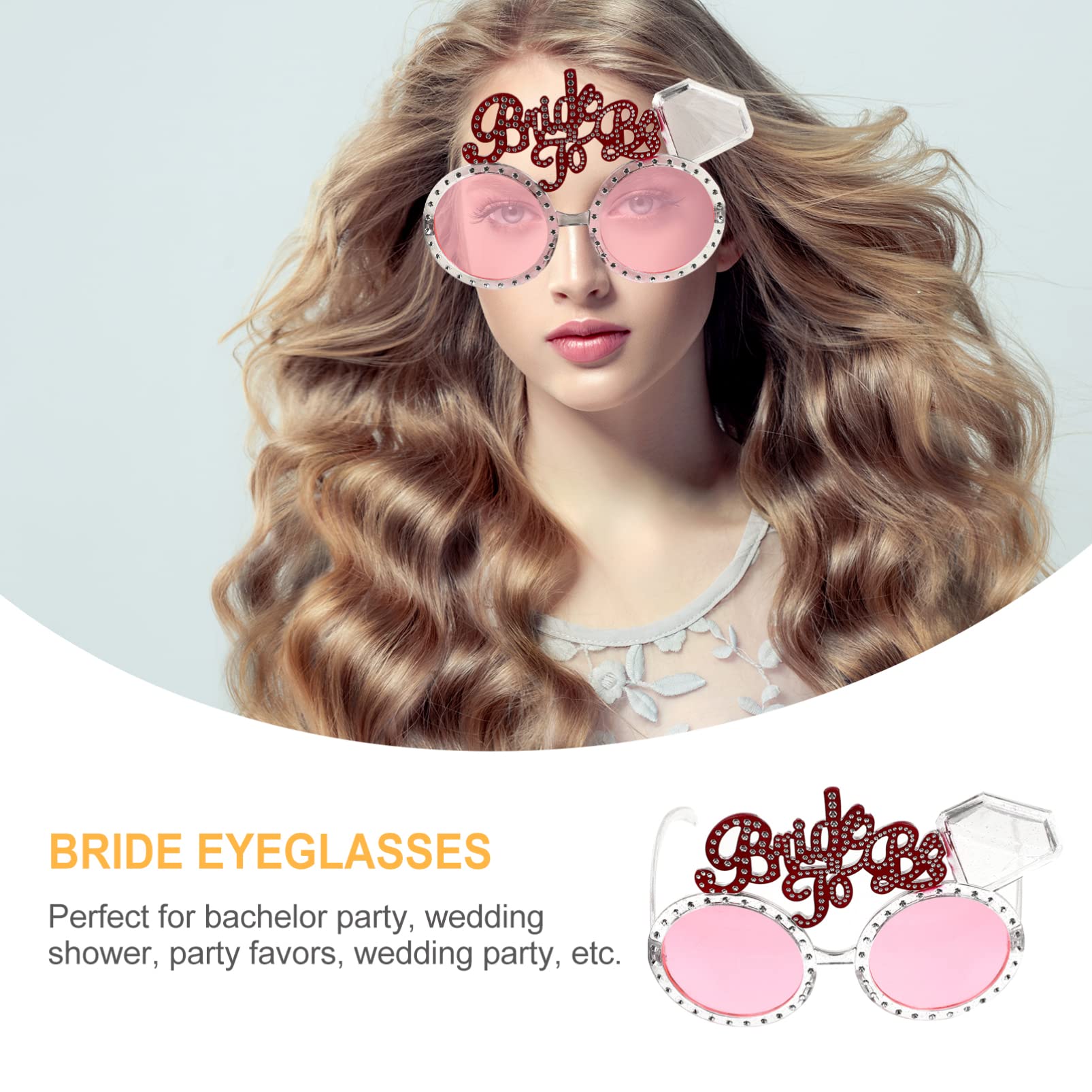 Toyvian 2pcs Bachelorette Glasses Groom and Bride Sunglasses Wedding Shower Decorations Bachelor Party Eyeglasses Bride Sunglasses Bachelorette Party Favors, Bridal Shower Supplies