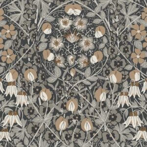 NextWall Tulip Garden Floral Peel and Stick Wallpaper (Wrought Iron & Chamois)