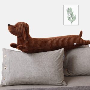 Enhopty 43” Giant Dachshund Dog Plush Pillow Puppy Wolf Stuffed Animal Plushie Hugging Long Body Throw Sleeping Pillow for Kids Christmas(43inch, Dachshund)