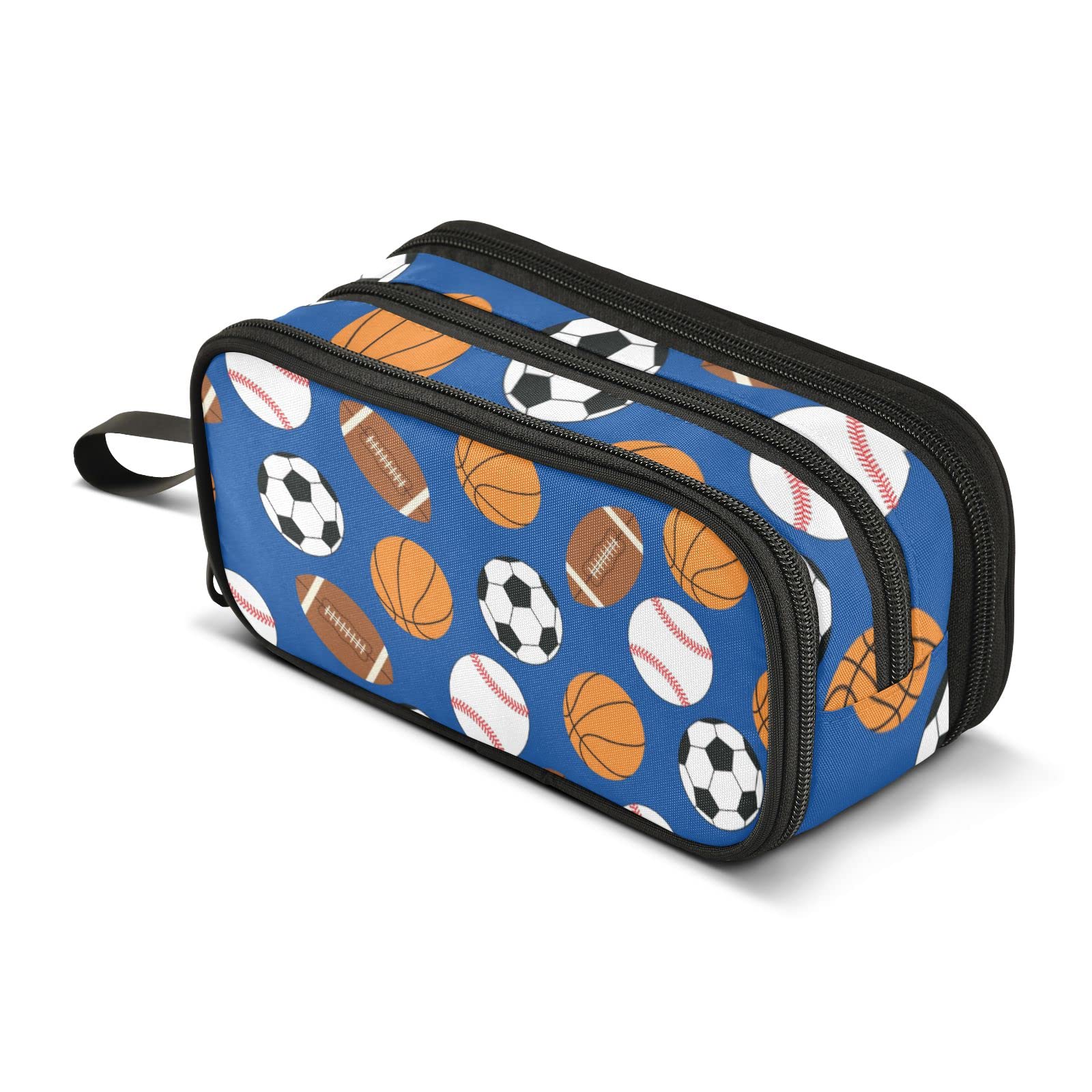 J JOYSAY Sports Football Baseball Basketball Soccer Pencil Case Large Big Capacity Pencil Bag for Girls Boys Pen Bag Stationery Pouch Zipper for College Students School Office