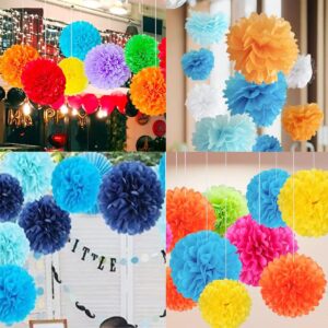 10pcs 12inch Paper Pom Poms Tissue Paper Flower Art Craft DIY Hanging Flower for Party Wedding Baby Shower Nursey Wall Decoration (12inch, Black)