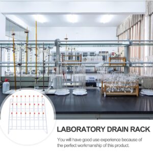 TEHAUX Metal Test Tube Drying Rack, White, 30x30cm, Portable Lab Drying Equipment for School Laboratory Utensil