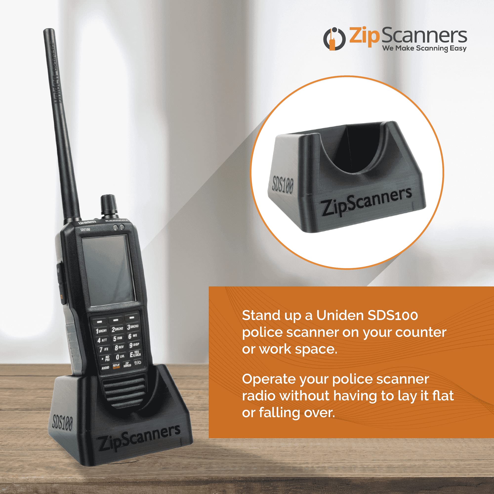 Desktop Stand for Uniden SDS100 Police Scanner | Police Scanner NOT Included | Designed for The Uniden SDS100 Handheld Police Scanner Only | Stand Police Scanner Upright & Toggle Between Frequencies