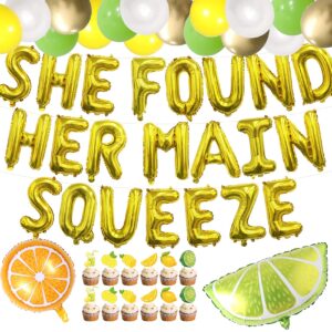 she found her main squeeze bridal shower decorations lemon bridal shower decorations lemon themed bridal shower decor bachelorette party decorations bachelorette party favors lemon balloons