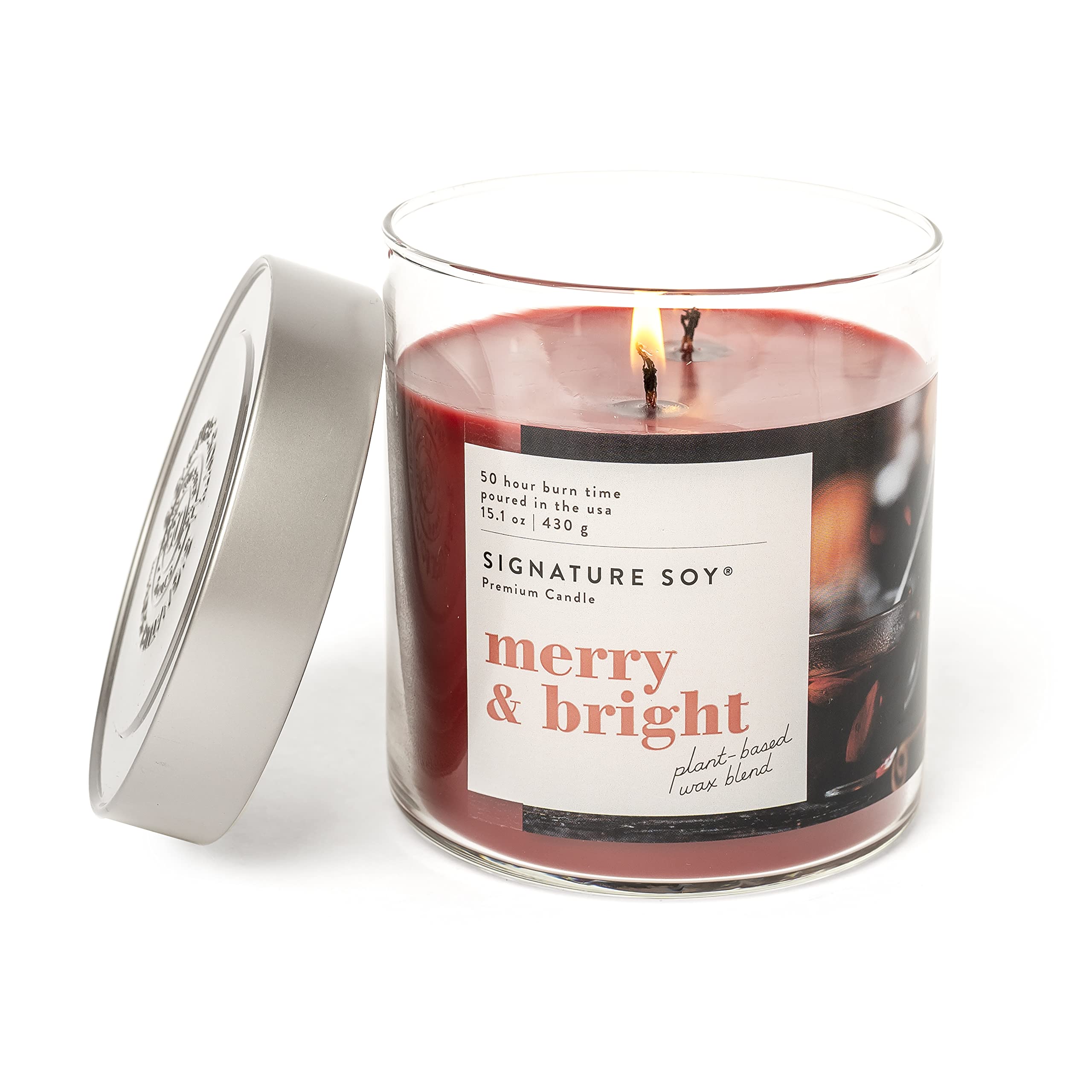 Signature Soy Lidded Merry & Bright Scented Candle, Large Jar