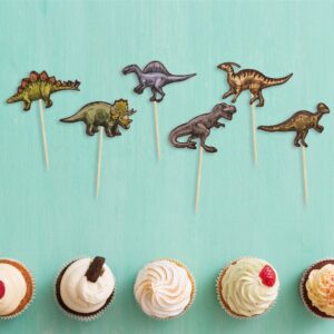 36Pcs Dinosaur Cupcake Toppers Roar Dinosaur Cupcake Picks Dino Cake Decorations for Kids Boys Dinosaur Theme Birthday Babyshower Party Decorations