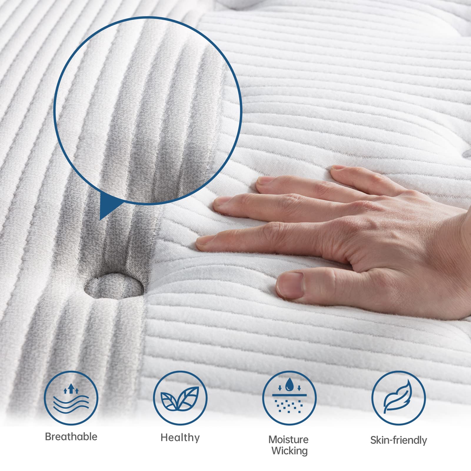 Twin XL Mattress,Lechepus 12 Inch Cooling Gel Memory Foam Hybrid Mattress with Pocket Innersprings,Medium Firm Mattresses for Supportive & Pressure Relief,CertiPUR-US Certified,Matress-in-Box