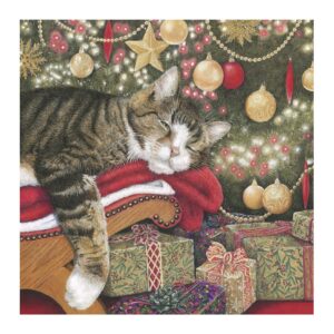 A Rare Breed Cat Christmas Cards, 8 Designs Multipack, Traditional Tabby and Ginger Cats Xmas Card Recyclable, Happy Holidays.