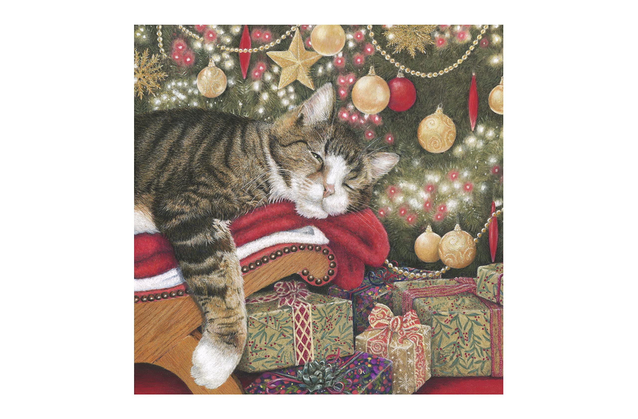 A Rare Breed Cat Christmas Cards, 8 Designs Multipack, Traditional Tabby and Ginger Cats Xmas Card Recyclable, Happy Holidays.