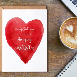 Happy Birthday To The Most Amazing Gigi - Happy Birthday Gigi Card - Luxury Gigi Birthday Card - Best Gigi Birthday Card 5x7''