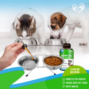 Cat & Dog Hemp Oil Drops - Pet Calming Anti Anxiety & Herbal Stress Relief - Natural Organic Liquid Medication for Arthritis & Hip, Joint Pain Releaf - Dog Sedative Supplements Made in USA