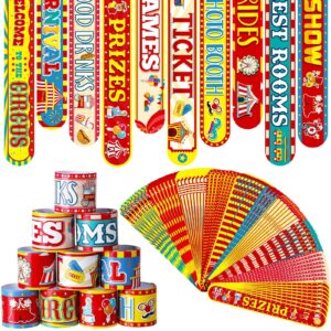 junkin 40 pcs carnival party favors circus carnival clown animal slap bracelets wristbands christmas carnival theme party decorations supplies for birthday baby showers rewards