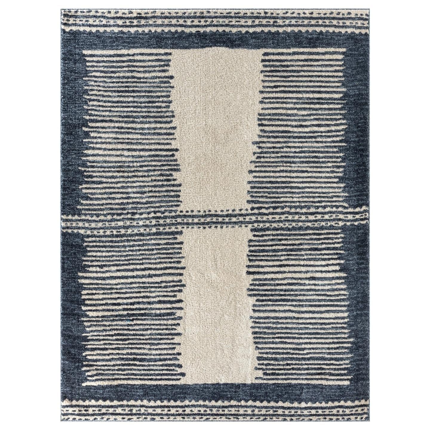 LUXE WEAVERS Moroccan Geometric Navy 6x9 Area Rug