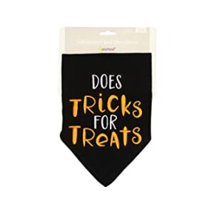 Pearhead Trick or Treat Bandana, Fall Holiday Dog Apparel, Halloween Dog Costume, Dog Slip On Collar Accessories, Small/Medium, S/M