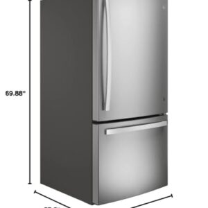 GE 24.8 cu. ft. Bottom Freezer Refrigerator in Fingerprint Resistant Stainless Steel Standard Depth ENERGY STAR