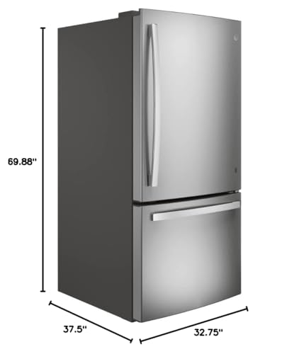 GE 24.8 cu. ft. Bottom Freezer Refrigerator in Fingerprint Resistant Stainless Steel Standard Depth ENERGY STAR