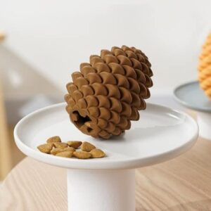 Mewajump Heavy Duty Pinecone Durable Natural Rubber Dental Teeth Cleaning Dog Feeder Chew Toy for Large and Medium Dogs- Insert Food or Treats Inside!