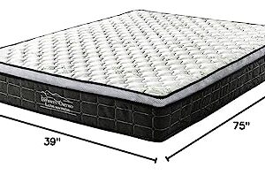 Swiss Ortho Sleep, 12" Inch Memory Foam and Innerspring Hybrid Medium-Firm Plush Mattress/Bed-in-a-Box/Pressure Relieving Bliss, Twin, White