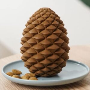 Mewajump Heavy Duty Pinecone Durable Natural Rubber Dental Teeth Cleaning Dog Feeder Chew Toy for Large and Medium Dogs- Insert Food or Treats Inside!