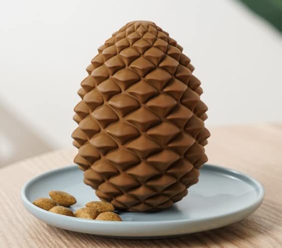 Mewajump Heavy Duty Pinecone Durable Natural Rubber Dental Teeth Cleaning Dog Feeder Chew Toy for Large and Medium Dogs- Insert Food or Treats Inside!