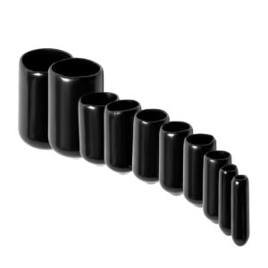 UTSAUTO 150Pcs Flexible End Caps Rubber End Caps Round Screw Thread Protectors Black Vinyl Blot Protector Safety Caps Kit for Tube Screw Bolt (6/25Inch, 6mm)