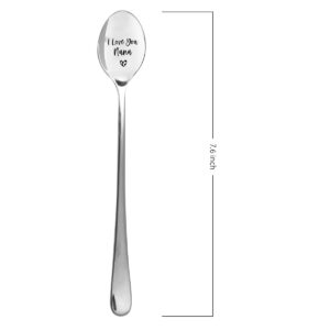 Best Nana Gifts - I Love You Nana Coffee Stainless Steel Engraved Spoon Funny Teaspoon Gift for Women Birthday Mother's Day Christmas