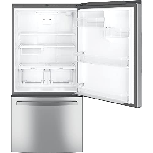 GE 24.8 cu. ft. Bottom Freezer Refrigerator in Fingerprint Resistant Stainless Steel Standard Depth ENERGY STAR