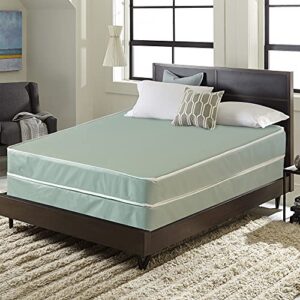 Mattress Comfort, 8-Inch Firm Double Sided Tight top Waterproof Vinyl Innerspring Mattress & 8" Wood Box Spring Set, King