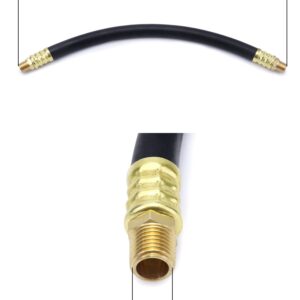 QWORK Air Compressor Hose, 3/8" X 15" Air Hose, 300 PSI Max Working Pressure, 1/4" Male NPT To 1/4" Male NPT Connections, 2 Pack