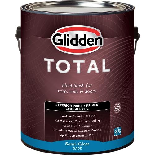 Glidden Total Exterior Paint & Primer All-in-One, Black Magic/Black, Semi-Gloss, 1 Gallon