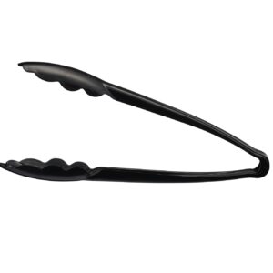 [Black Tongs 7.5'' Inches] Plasticpro 7.5'' Serving Tongs Heavy Duty Reusable Kitchen and BBQ Black Serving Tong for party's, Caterings, Events, Buffet, Weddings, And every Day use Pack of 12