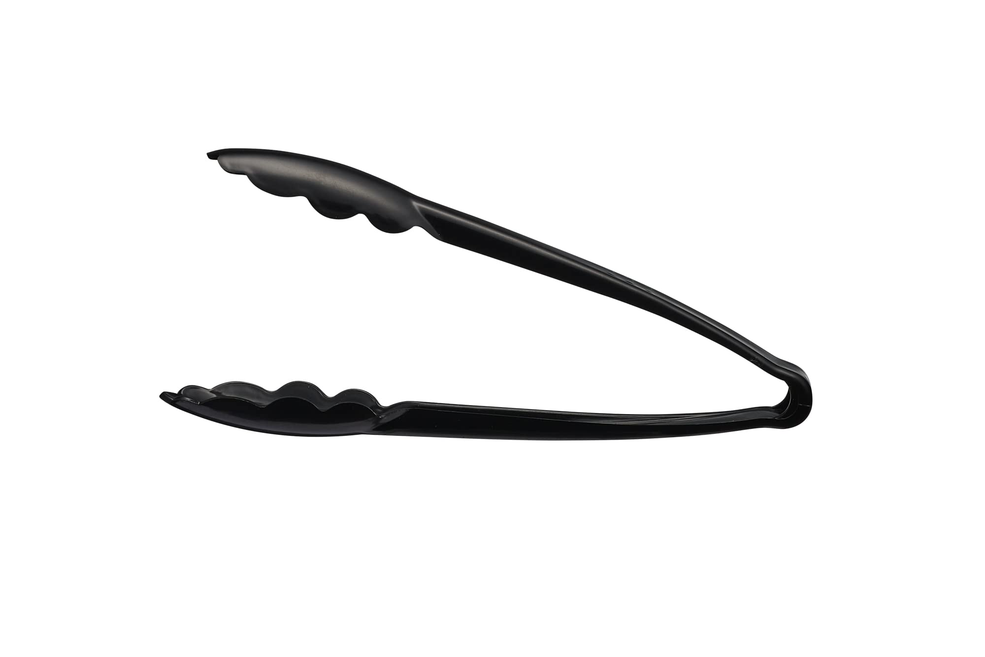 [Black Tongs 7.5'' Inches] Plasticpro 7.5'' Serving Tongs Heavy Duty Reusable Kitchen and BBQ Black Serving Tong for party's, Caterings, Events, Buffet, Weddings, And every Day use Pack of 12