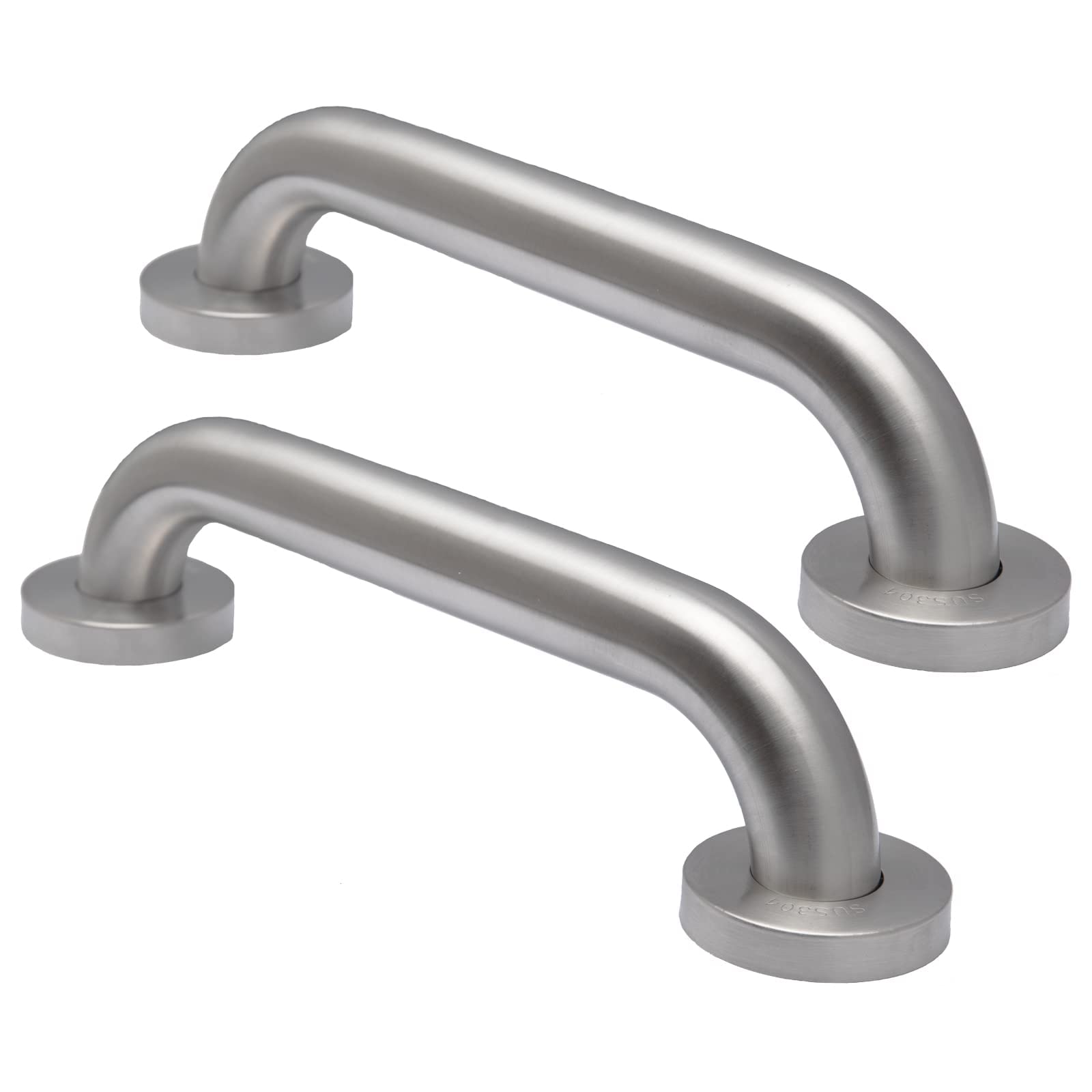 Supwish Shower Grab Bars Brushed Nickel 12" x 1 1/4", Stainless Steel Handicap Grab Bars for Bathroom Bathtub Toilet, Shower Handle Safety Bars Hand-Rail Support for Elderly Seniors Pregnant Children