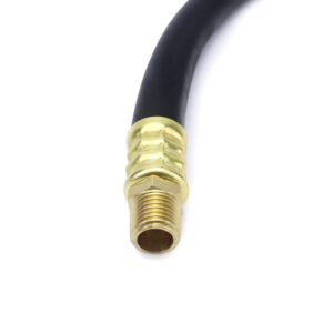 QWORK Air Compressor Hose, 3/8" X 15" Air Hose, 300 PSI Max Working Pressure, 1/4" Male NPT To 1/4" Male NPT Connections, 2 Pack