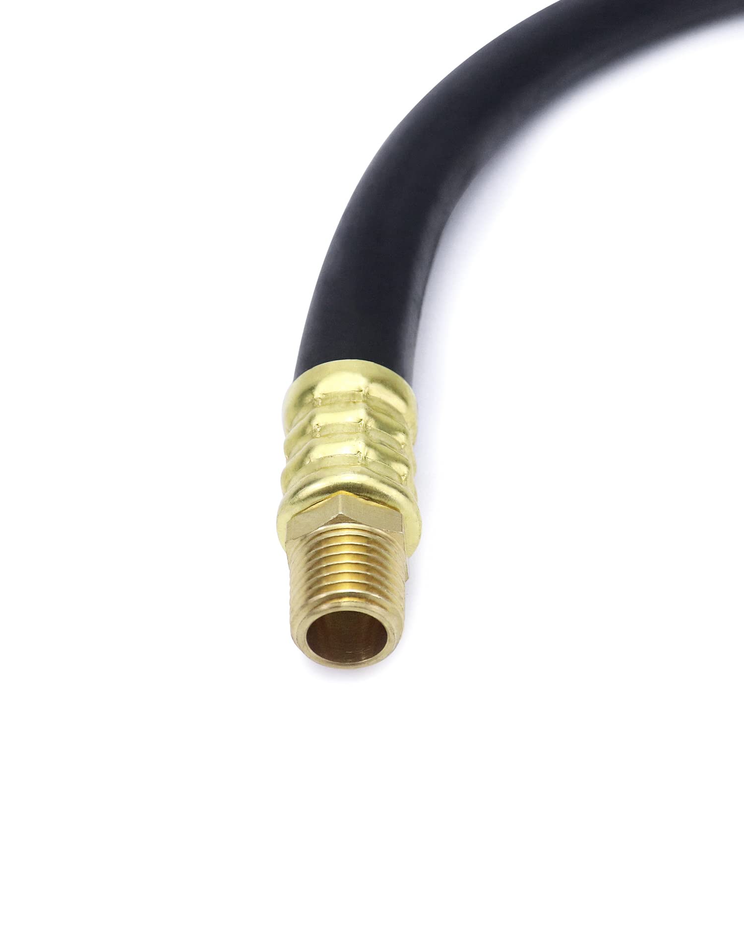 QWORK Air Compressor Hose, 3/8" X 15" Air Hose, 300 PSI Max Working Pressure, 1/4" Male NPT To 1/4" Male NPT Connections, 2 Pack