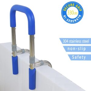 Anti-Slip Bathtub Grab Bar Safety Bar for Seniors and Handicap - for Assistance Getting in and Out of Tub, Easy to Install on Most Tubs