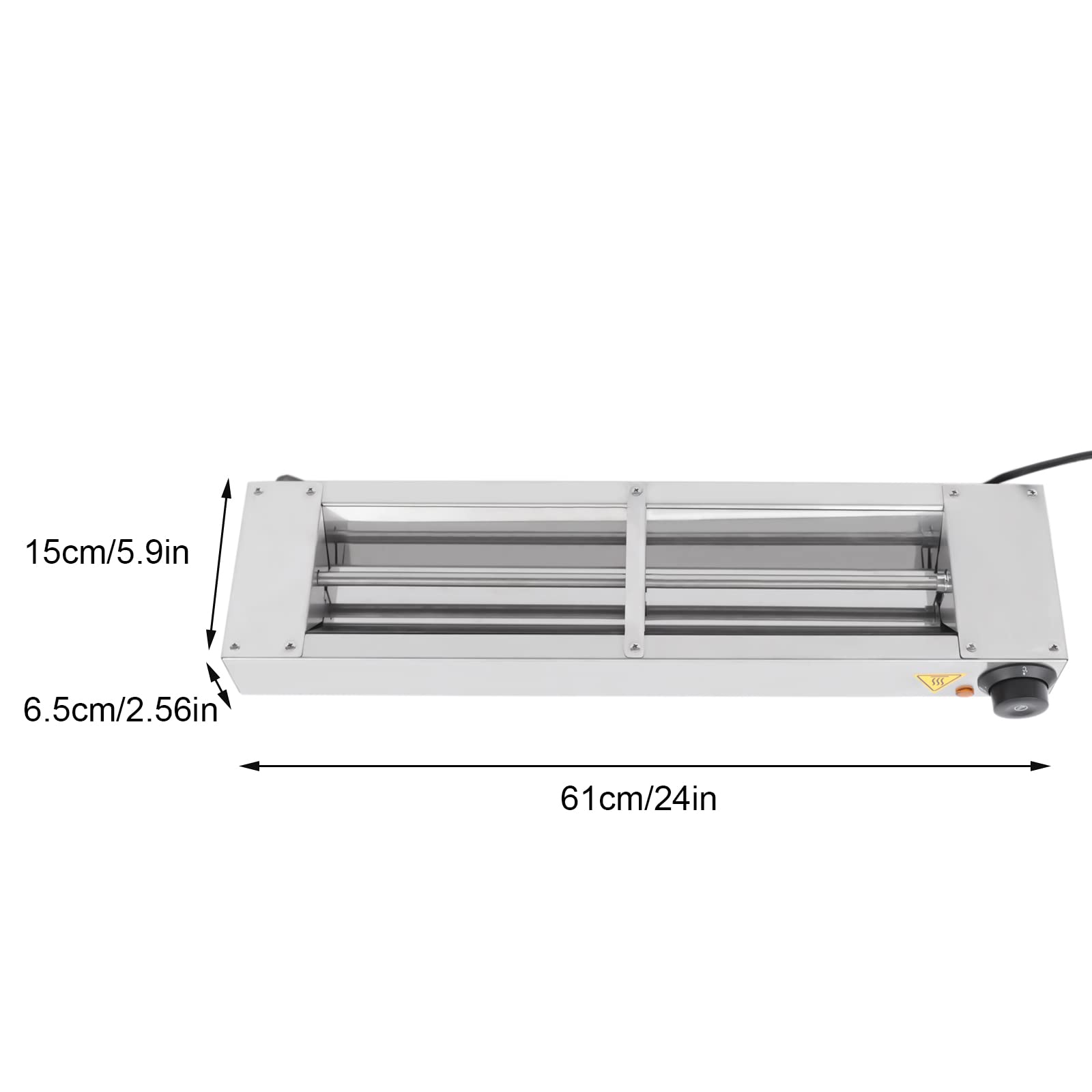 60" Electric Strip Heater 1000W 110V Commercial Grade Infrared Food Warmer Temperature Adjustable Overhead Warmer (60 Inch)