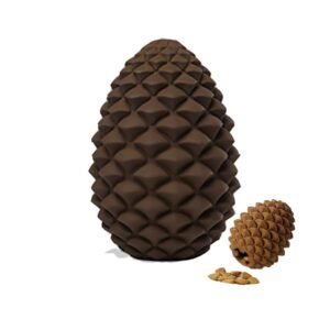 mewajump heavy duty pinecone durable natural rubber dental teeth cleaning dog feeder chew toy for large and medium dogs- insert food or treats inside!