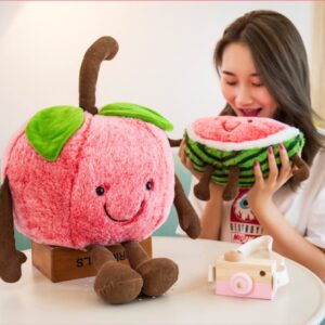 XIYUAN 19.6" Soft Toys Fruit Serie Watermelon Fruit Plush Doll Pillow Stuffed Plushie Cherry Toys Cute Soft Toys, Soft Pillow cushionHome DecorationPlush ToyGift