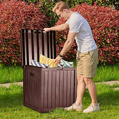 Vandue Modern Home La Jolla Weatherproof Outdoor 51 Gallon Storage Deck Box w/Lid (Brown)