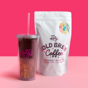 Drink Katy’s Cold Brew Coffee Packs, 6 Large Ready-to-Brew Pitcher Packets, No More Messy Cold Brew, Smooth & Delicious Dark Roast Brazilian Craft Coffee, Proudly Woman-Owned (Makes 32 Servings)