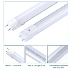 JOMITOP 4FT Led Light Tube, 22W (60W Equivalent), 2640 Lumens, Frosted Cover,Coollight White 6000K, T8 Ballast Bypass Required, Dual-End Powered, AC 90-277V Pack of 4