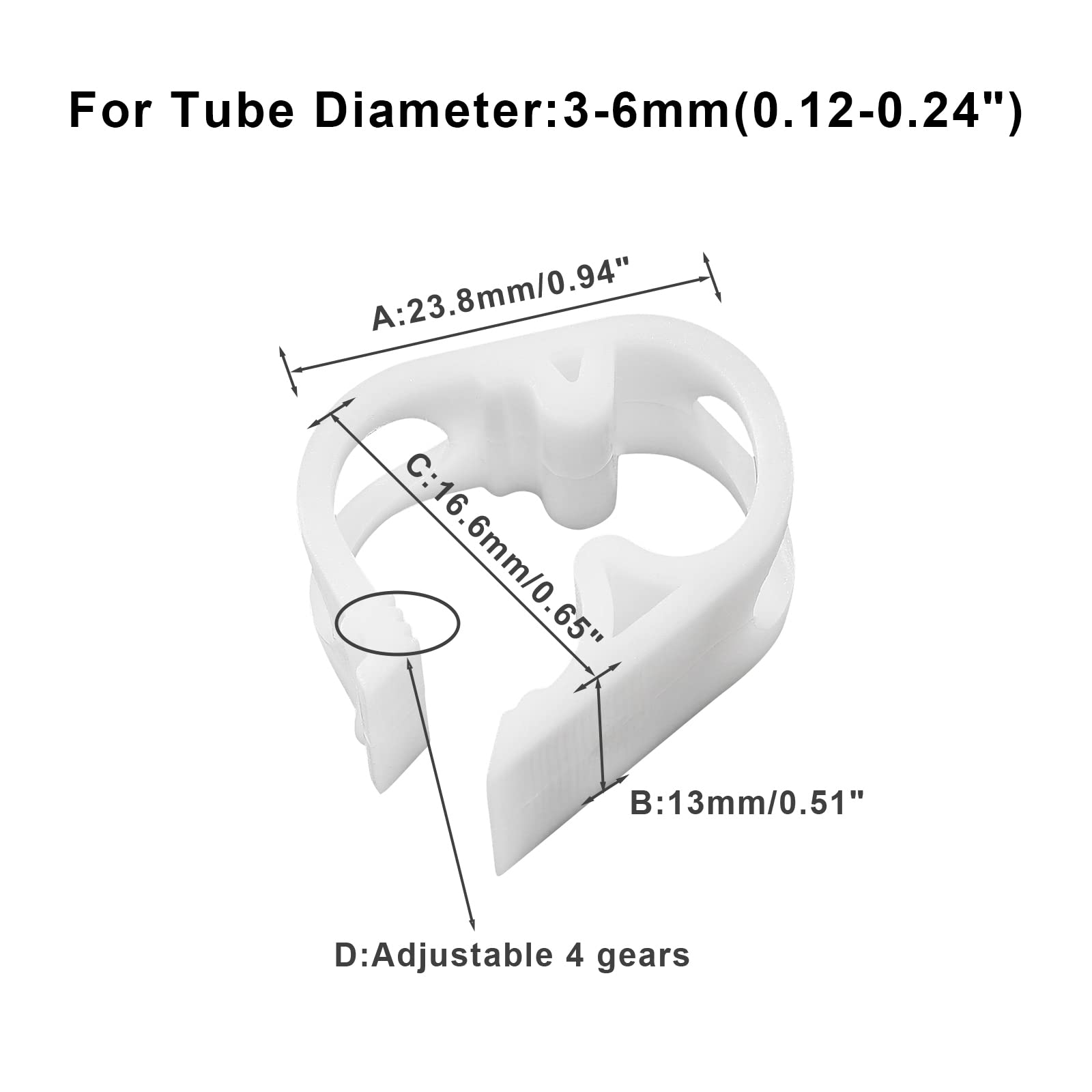 Unlorspy 5Pcs Plastic Tubing Clamps Adjustable 1/8"-1/4" Plastic Hose Clamp, Laboratory Pinch Valve for Tubing 3-6mm