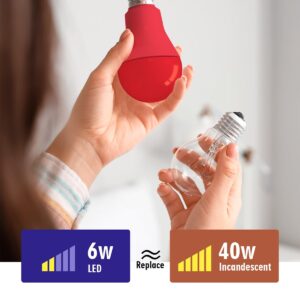 Red Light Bulb, 9W (60W Equivalent), E26 Base LED Red Bulb, Party Decoration, Porch, Home Lighting, Holiday Lighting, Decorative Illumination, Non-Dimmable, 2 Pack