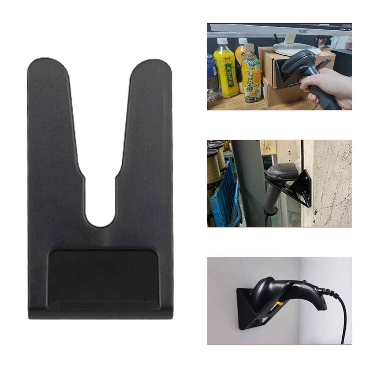 VENREA Universal Barcode Scanner Holder, Barcode Scanning Holder, Barcode Reader Rack Bracket Wall Mount Accessiors Fit for Most Scanner Barcode Scanners Scan Gun Label Readers (Style H)