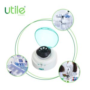 Utile Electric Benchtop Centrifuge Machine, with Maximum Speed of 7000RPM, Low Noise, Green Cover, 2 Rotors for 8 x 0.2/0.5/1.5/2.0ml and 0.2mL×32 PCR Strips or 0.2mL×4 PCR 8 Strips, 4620.1004.08.1